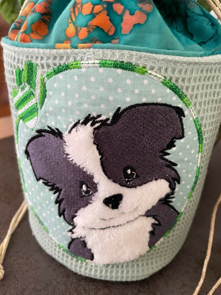 Border Collie 2 coeurs (appliqué) 2