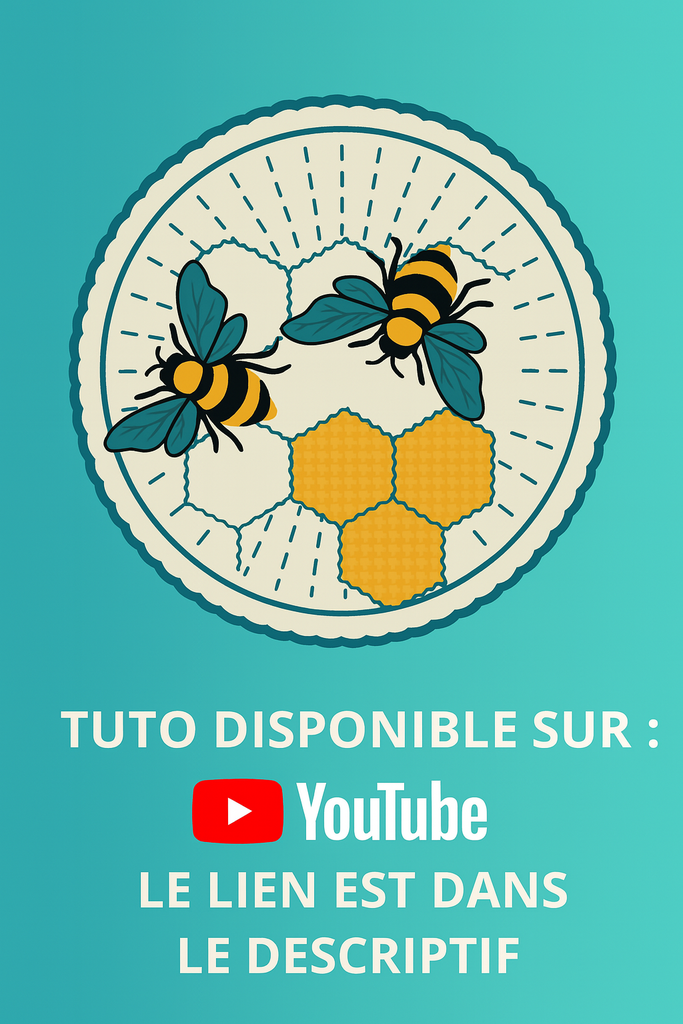 Sous verre Abeille en macramé 2