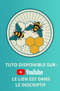 Sous verre Abeille en macramé 2