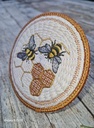 Sous verre Abeille en macramé 4