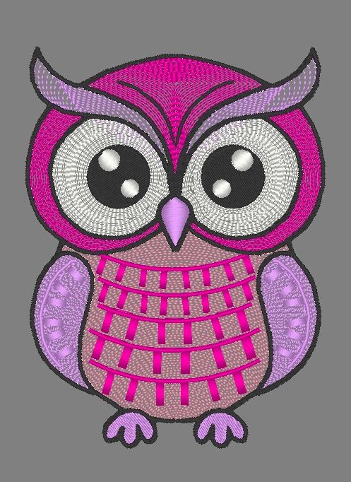 Hibou rose à franges 2