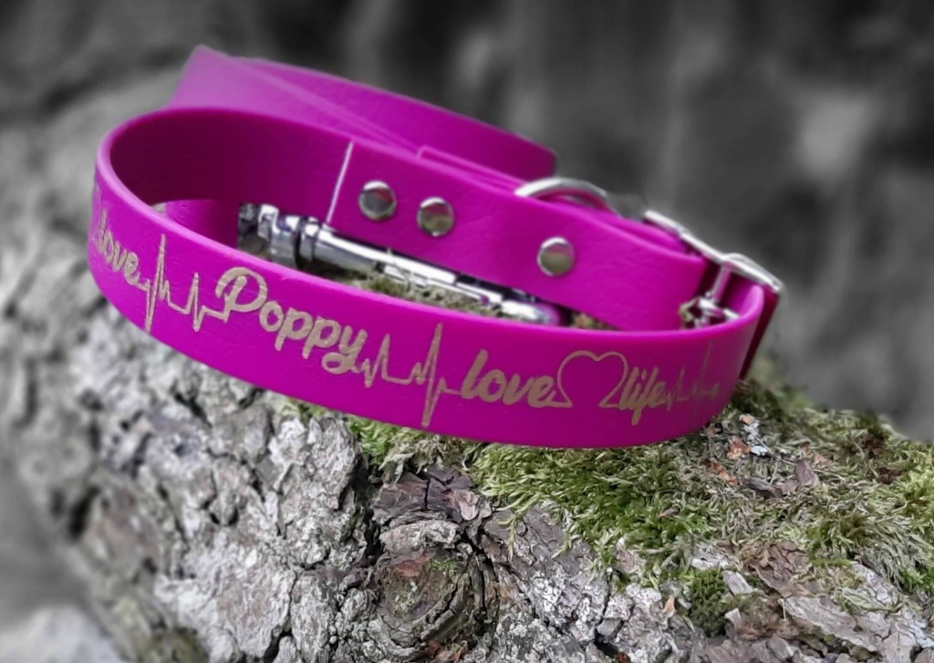 Collier "Love & Life" en PCV en 2 largeurs possible 2