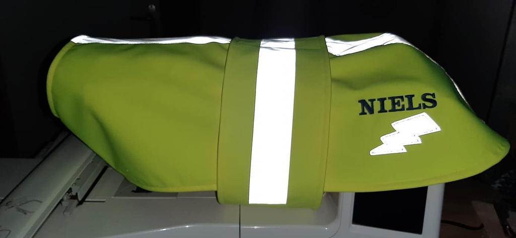 Manteau softshell fluo avec bandes réfléchissantes 3
