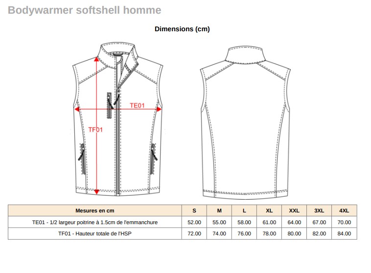 Veste softshell sans manche (Modèle Homme) 2