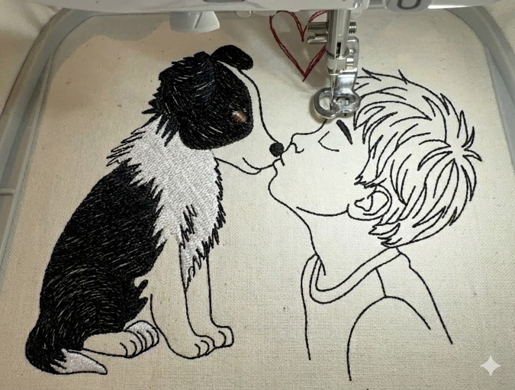 Baiser garçon Border collie