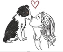 Baiser Fille Border collie