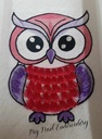 Hibou rose à franges