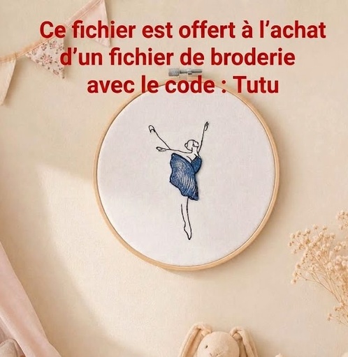 Danseuse tutu (Ce fichier est offert à l’achat d’un fichier de broderie)