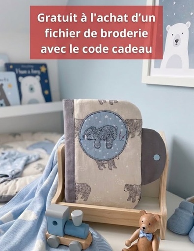 Ourson endormi (Ce fichier est offert à l’achat d’un fichier de broderie)
