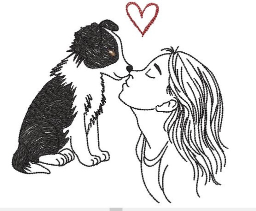 Baiser Fille Border collie