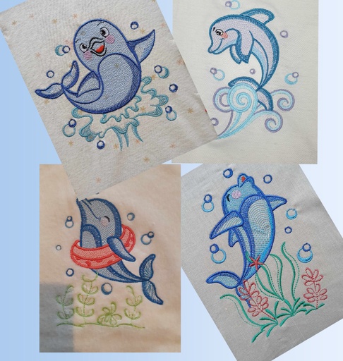 Blue le Dauphin (4 panneaux différents)