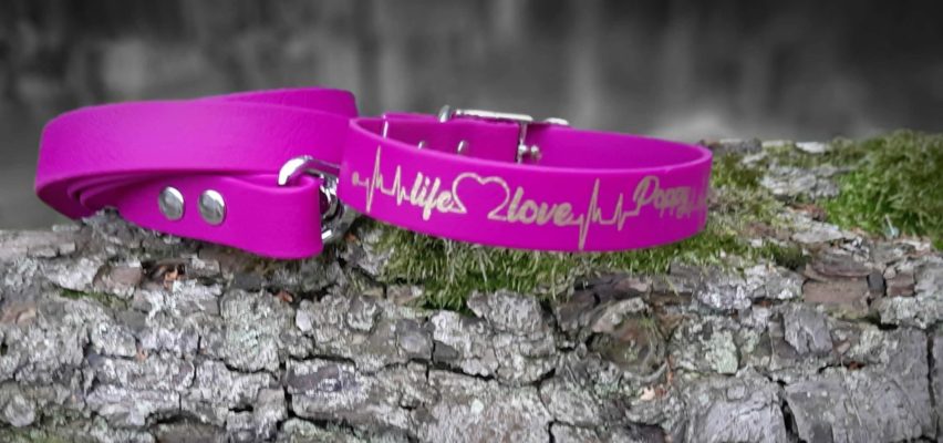 Collier "Love & Life" en PCV en 2 largeurs possible