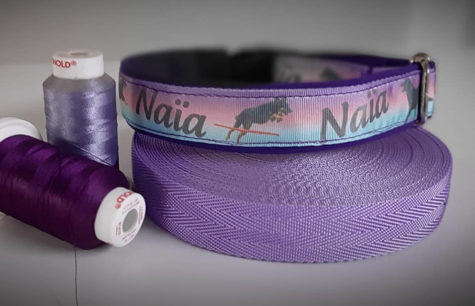 Collier réglable Néoprène avec ruban personnalisé avec photo de votre chien