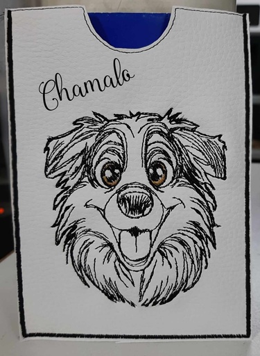 [PochCarnSantSimili-1-2] Pochette carnet de santé brodé en similicuir