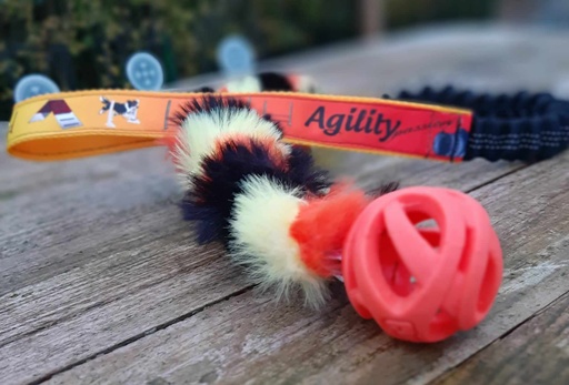 [TBalFour03-1-1-1-2-3] Tug Balle fourrure chiot ou petit chien avec poignée élastique