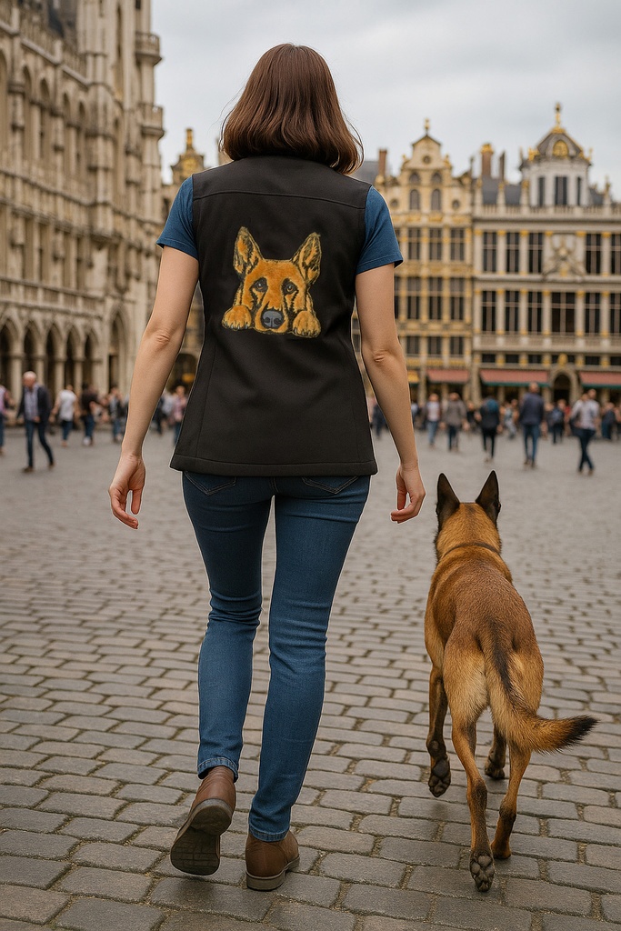 Veste softshell sans manche avec Appliqué Malinois