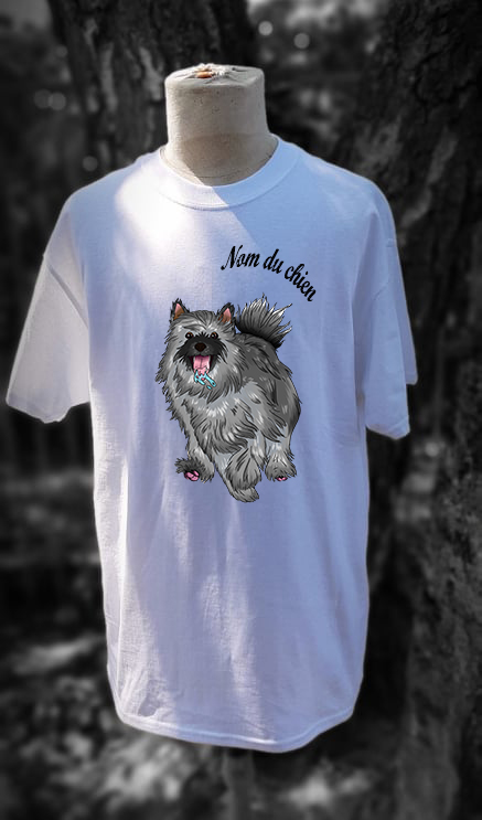 T-shirt Blanc+ race du chien