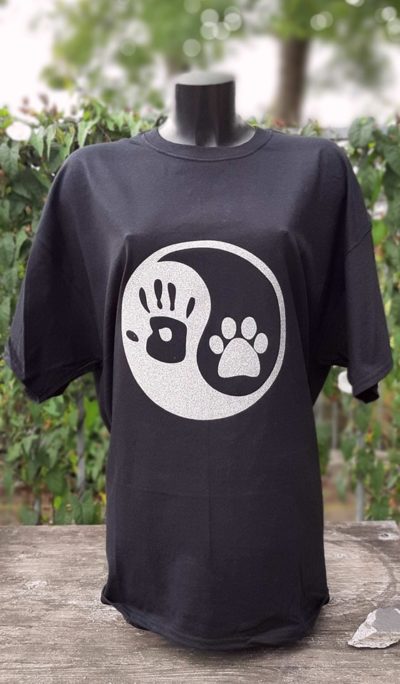 T-shirt pailetté floqué Le yin et le yang.