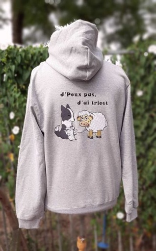 [SwBrBCtricot] Sweat-shirt capuche J'peux pas, j'ai tricot
